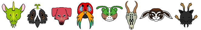 Heads of randomly generated creatures, by Tuimiz